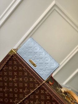 LV M83233 Wallet On Chain Metis 粒面 Monogram Empreinte 蓝色头层牛皮