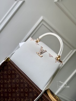 LV M23331 Capucines Flower Crown 中号手袋全粒面Taurillon皮革