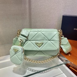 Prada 1BD292 三合一女包 羊皮 进口胎羊皮 手工拼接 高仿
