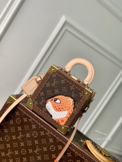 LV M11210 Mini Square Trunk 手袋 Monogram 帆布/皮革虎头装饰