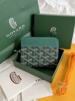GOYARD ZH2023 拉链零钱包 卡包 绿色 顶级复刻 皮革
