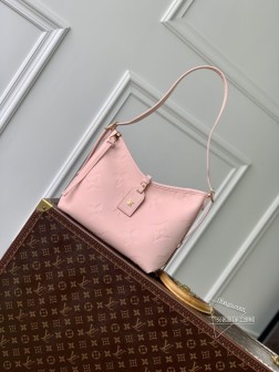 LV M46288 粉CarryAll小号手袋 Monogram Empreinte 压纹皮革