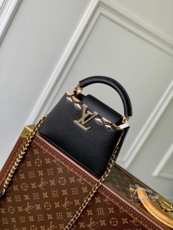 LV M12751 Capucines 迷你手袋 Taurillon 牛皮革 黑色复刻