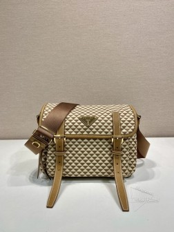 Prada普拉达 Symbole 1BD383 邮差包 织物印花尼龙 牛皮 一比一