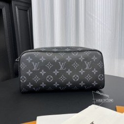 LV 44494 DOPP 洗漱包 黑花 防水布 男女通用 28×17×15cm
