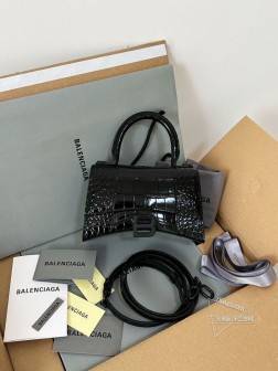 Balenciaga 经典款 XScm 鳄鱼黑枪小号沙漏包