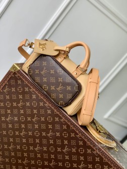 LV M12627 Keepall Bandoulière 25 手袋 粒面皮革 绒面细节