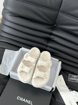 发泡大底版本 Chanel 24新款羊毛魔术贴凉鞋系列秋冬羊毛系列版本高版本 内里全羊毛 Size3 1277