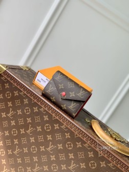 LV M41938 钱夹 大红 Monogram 帆布 柔软 内衬 轻便 实用