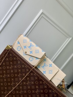 LV M69977 Pochette Félicie 链条包 Monogram Empreinte 雾霾蓝