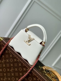 LV M22122 Capucines Capushell 迷你手袋 白色 热压成形材质