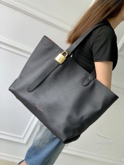 LV M25341 Low Key Cabas 中号手袋 粒面牛皮革/绒面皮革