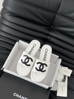 Chanel 25K新款字母拖鞋布鞋面 内里羊皮 原版大底Size35-39 其他码数定做 230