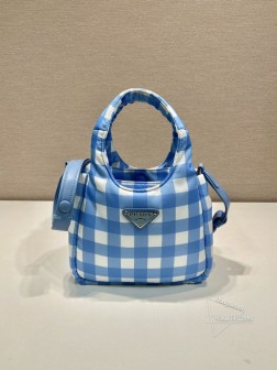 Prada普拉达 1BG359 格子菜篮子 羊皮肩带 顶级复刻 图片