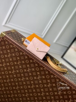 LV M83271 Portefeuille Victorine 粉色 Monogram Unplant皮革