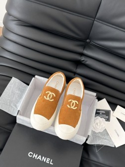 Chanel 25C新款厚底松紧一脚蹬系列经典款 好穿又百搭 鞋面牛皮麂皮 内里羊皮 原版大底Siz 603