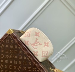 LV M45915 巧克力化妆包 Monogram 帆布 小巧圆形设计