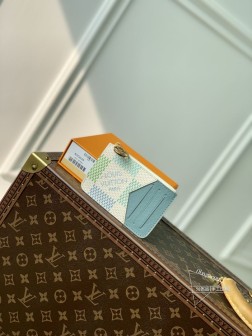 LV N40639 Romy卡夹 蓝方格 Monogram帆布 顶级A货