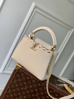 LV M12751 Capucines BB 手袋 杏色 Taurillon牛皮革 顶级复刻
