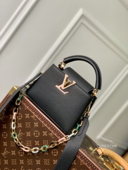 LV M21798 Capucines 迷你手袋 黑色金扣 高仿 Tauri