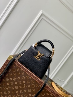 LV M23943 Capucines 黑色迷你手袋 Monogram 花卉顶级复刻