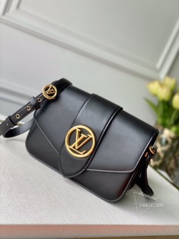 LV M55948 Pont 9 手袋 光滑皮革款 经典圆形标识