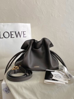 LOEWE Flamenco 小号巧克力色包 软皮材质 大容量 新logo
