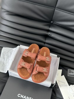 发泡大底版本 Chanel 24新款羊毛魔术贴凉鞋系列秋冬羊毛系列版本高版本 内里全羊毛 Size3 1268