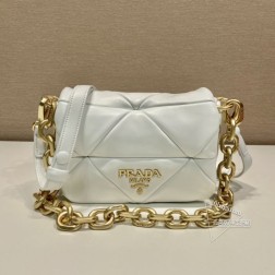 Prada 1BD292A 软羊革单肩包 链条提手 三角形图案 一比一