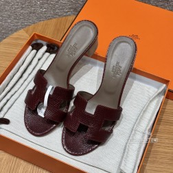 款式Style :185 Oasis 高跟凉拖颜色Colour:马鞍红OGRouge Sellier 282