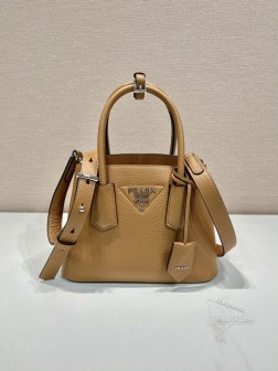 Prada普拉达 1BG443鹿皮纹 Double迷你购物袋 牛皮材质 尺寸