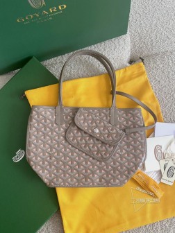 GOYARD 狗牙迷你双面Tote购物袋 Mini 限定 灰粉