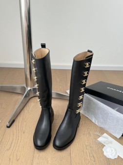 Chanel 24B新款纽扣双C长短靴系列全皮顶级版本内里全牛皮 真皮大底 超重工Size35-39 1129